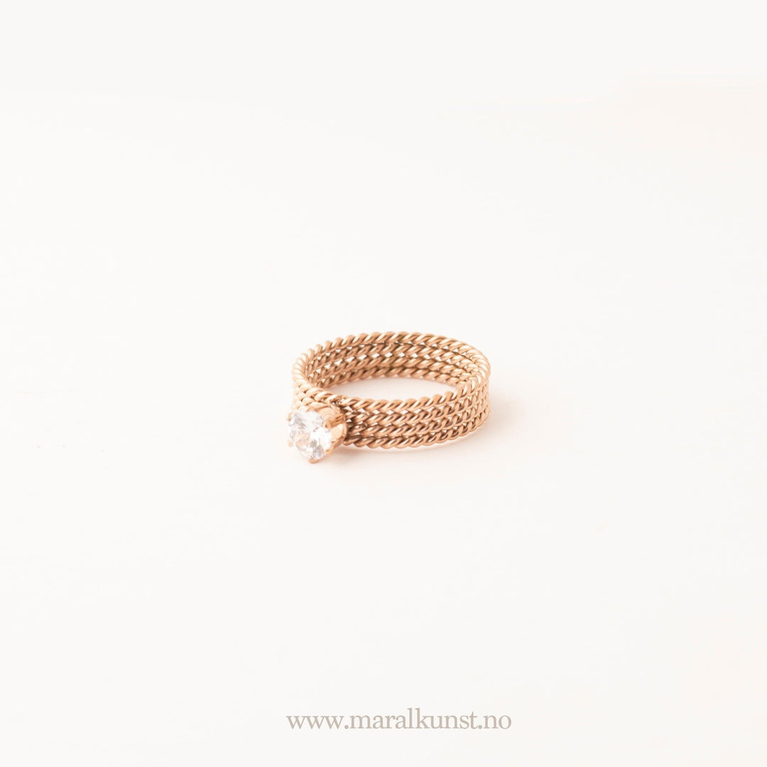 Cubic Zirconia Eternity Rose Gold Plated Ring - Maral Kunst Jewelry