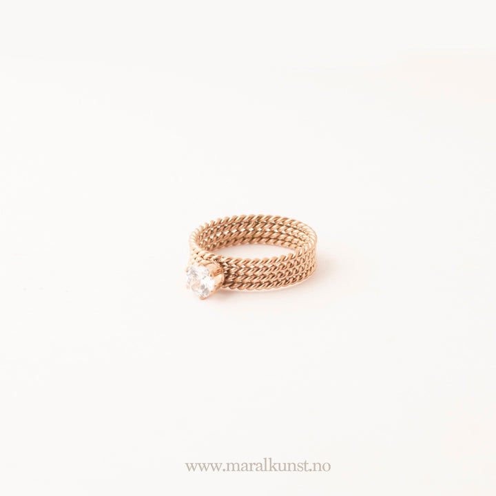 Cubic Zirconia Eternity Rose Gold Plated Ring - Maral Kunst Jewelry