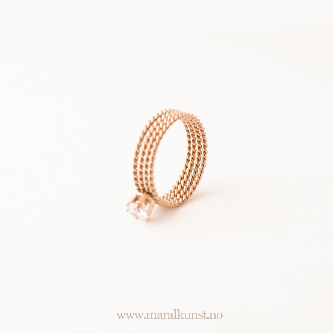 Cubic Zirconia Eternity Rose Gold Plated Ring - Maral Kunst Jewelry