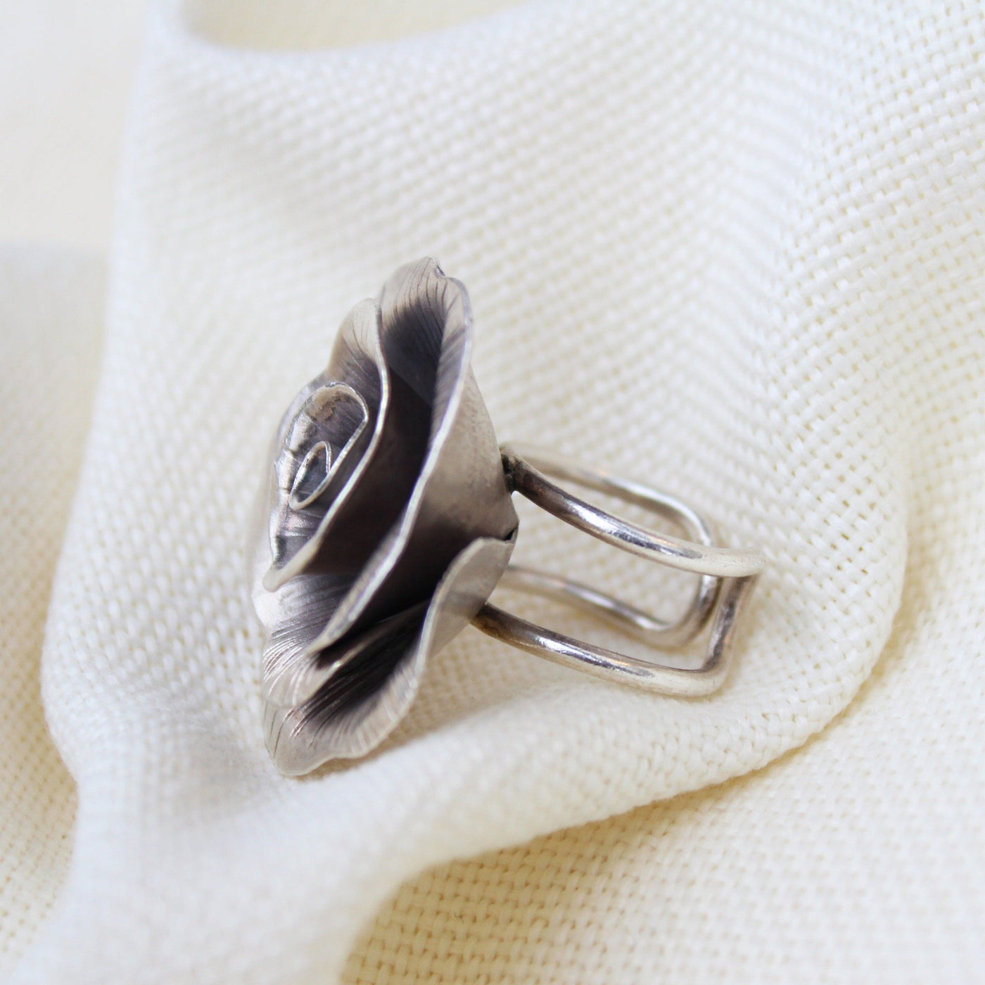 Rose Sterling Silver Ring - Maral Kunst Jewelry