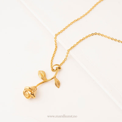 Rose Necklace in Yellow Gold - Maral Kunst Jewelry