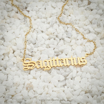 Sagittarius Calligraphy Necklace - Maral Kunst Jewelry