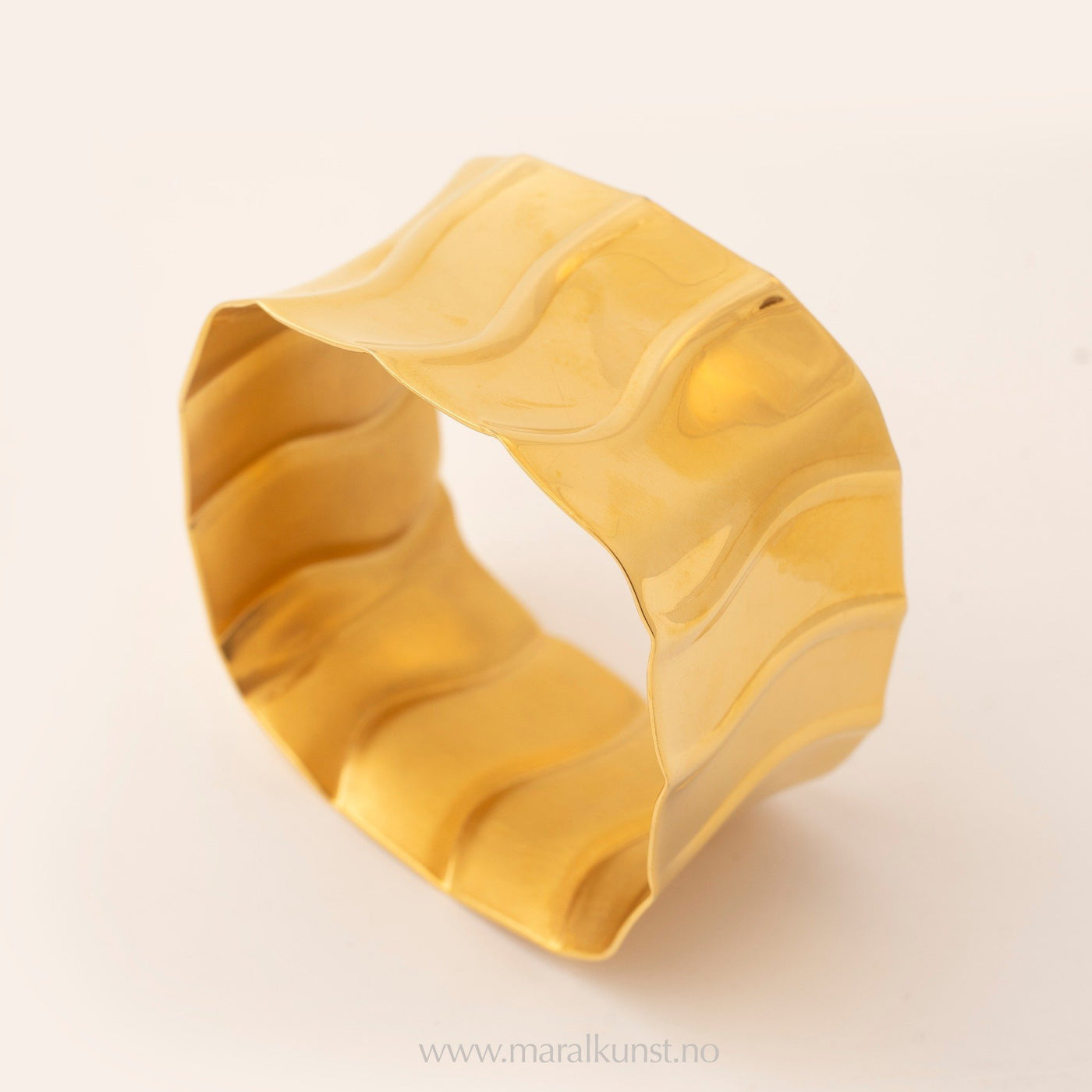 Wide Edge Gold Bangle Bracelet - Maral Kunst Jewelry