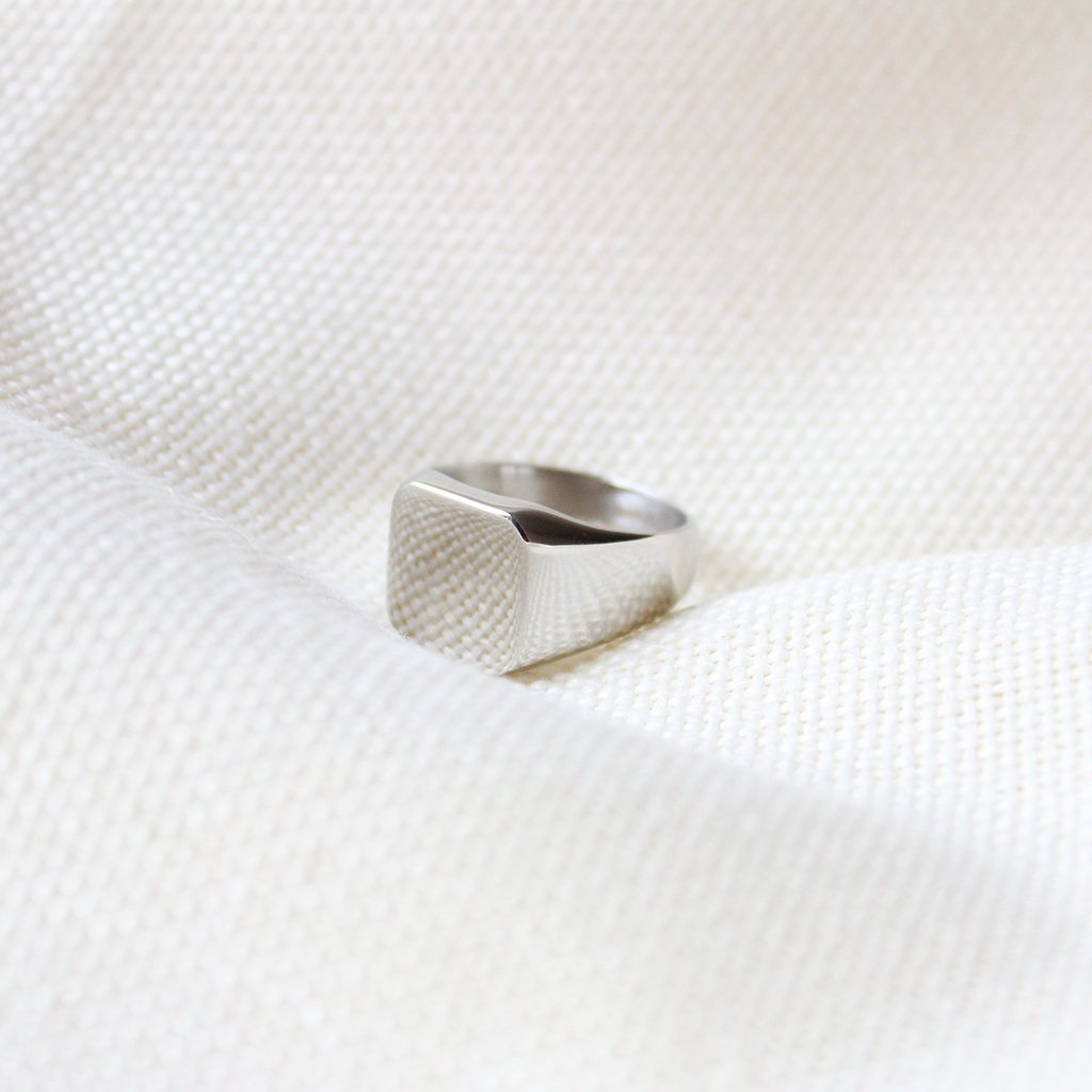 Shiny Cube Steel Ring - Maral Kunst Jewelry