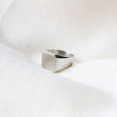 Shiny Cube Steel Ring - Maral Kunst Jewelry