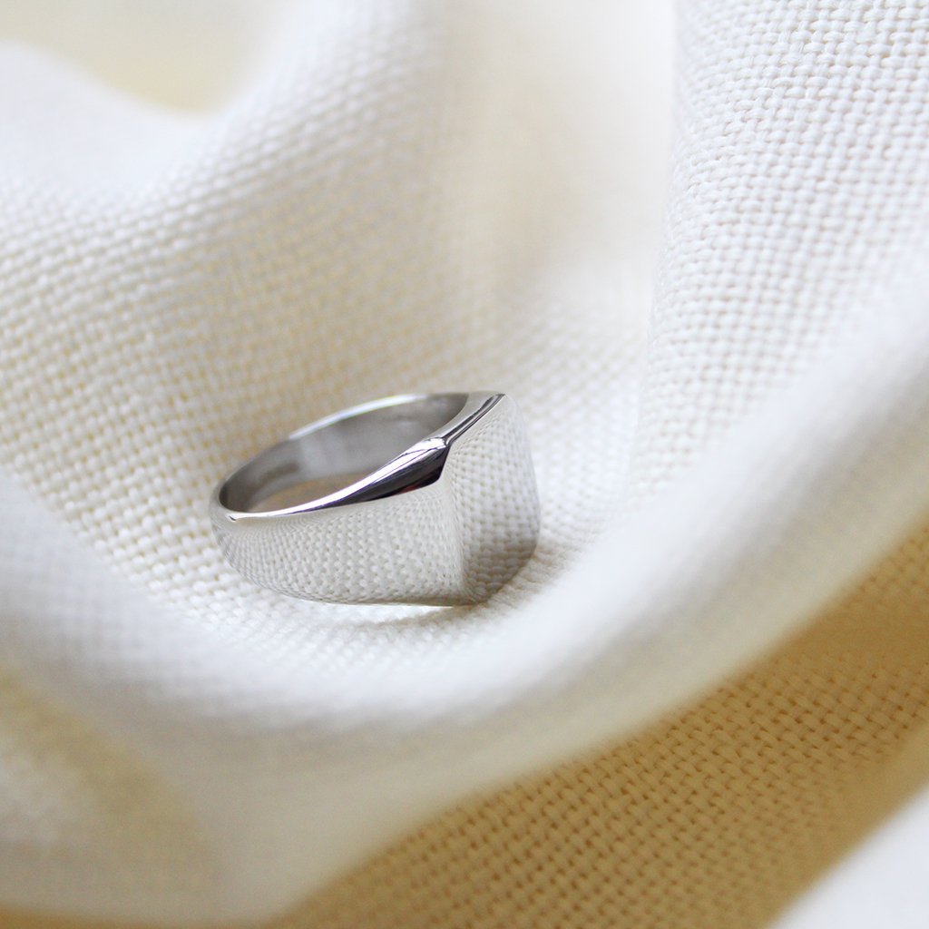 Shiny Cube Steel Ring - Maral Kunst Jewelry