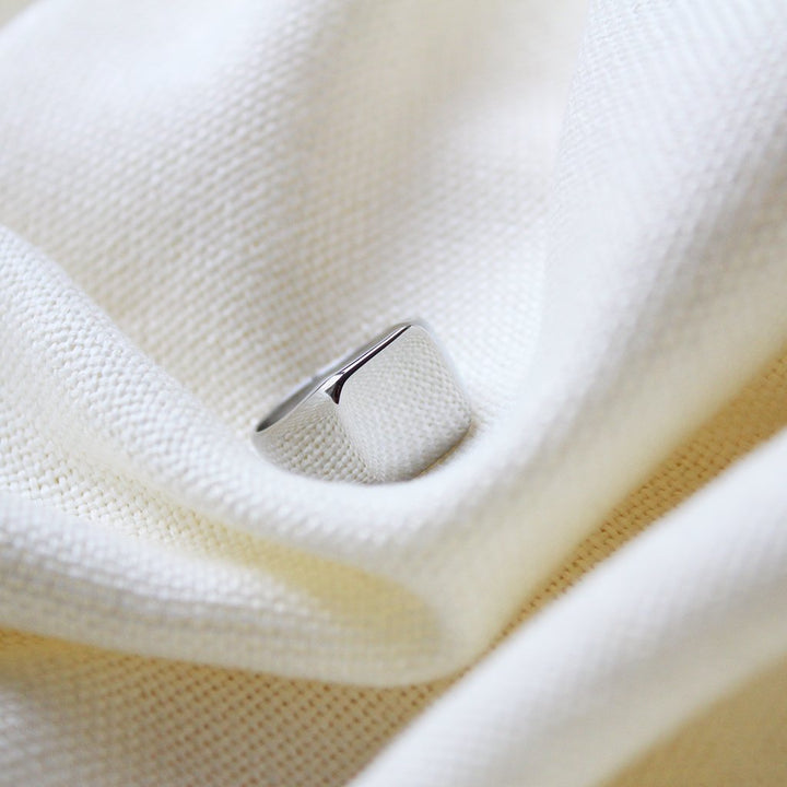 Shiny Cube Steel Ring - Maral Kunst Jewelry