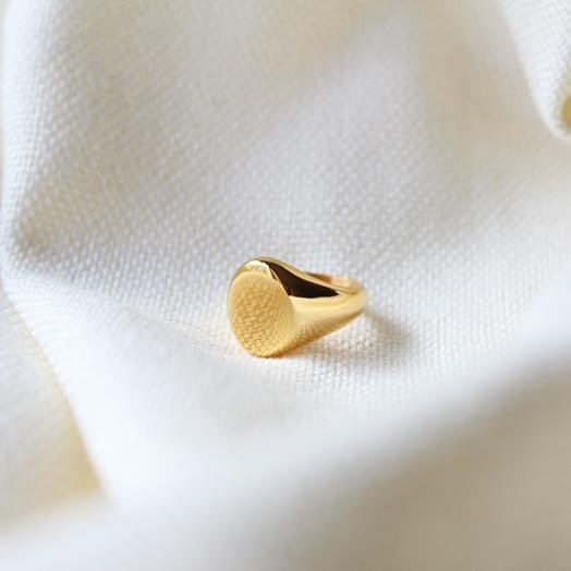 Shiny Gold Plated Ring (Oval) - Maral Kunst Jewelry