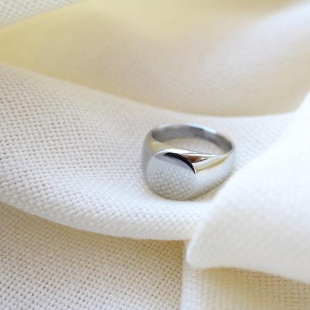 Shiny Polished Signet Steel Ring - Maral Kunst Jewelry
