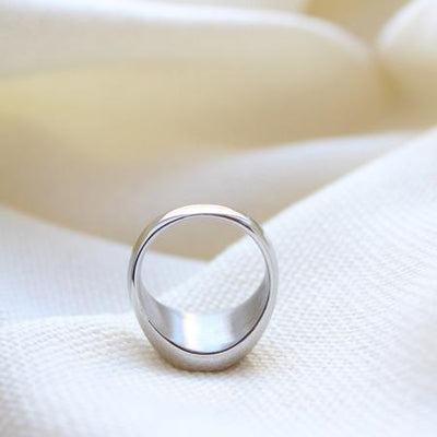 Shiny Polished Signet Steel Ring - Maral Kunst Jewelry