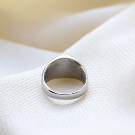 Shiny Polished Signet Steel Ring - Maral Kunst Jewelry