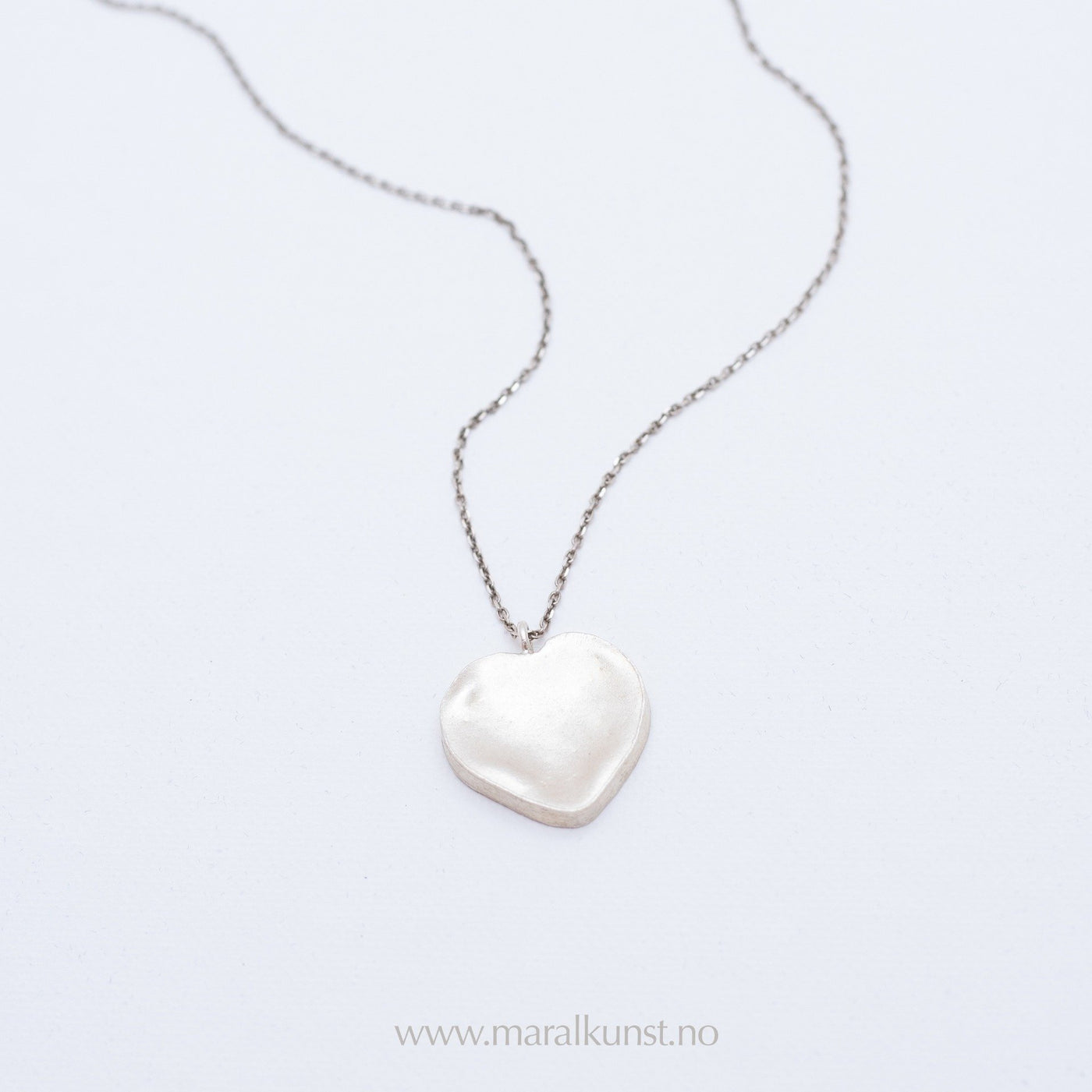 Silver Deformed Heart Necklace - Maral Kunst Jewelry