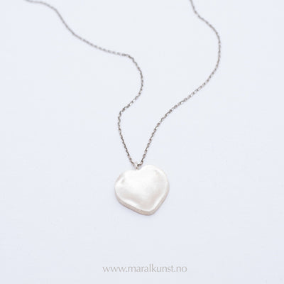 Silver Deformed Heart Necklace - Maral Kunst Jewelry