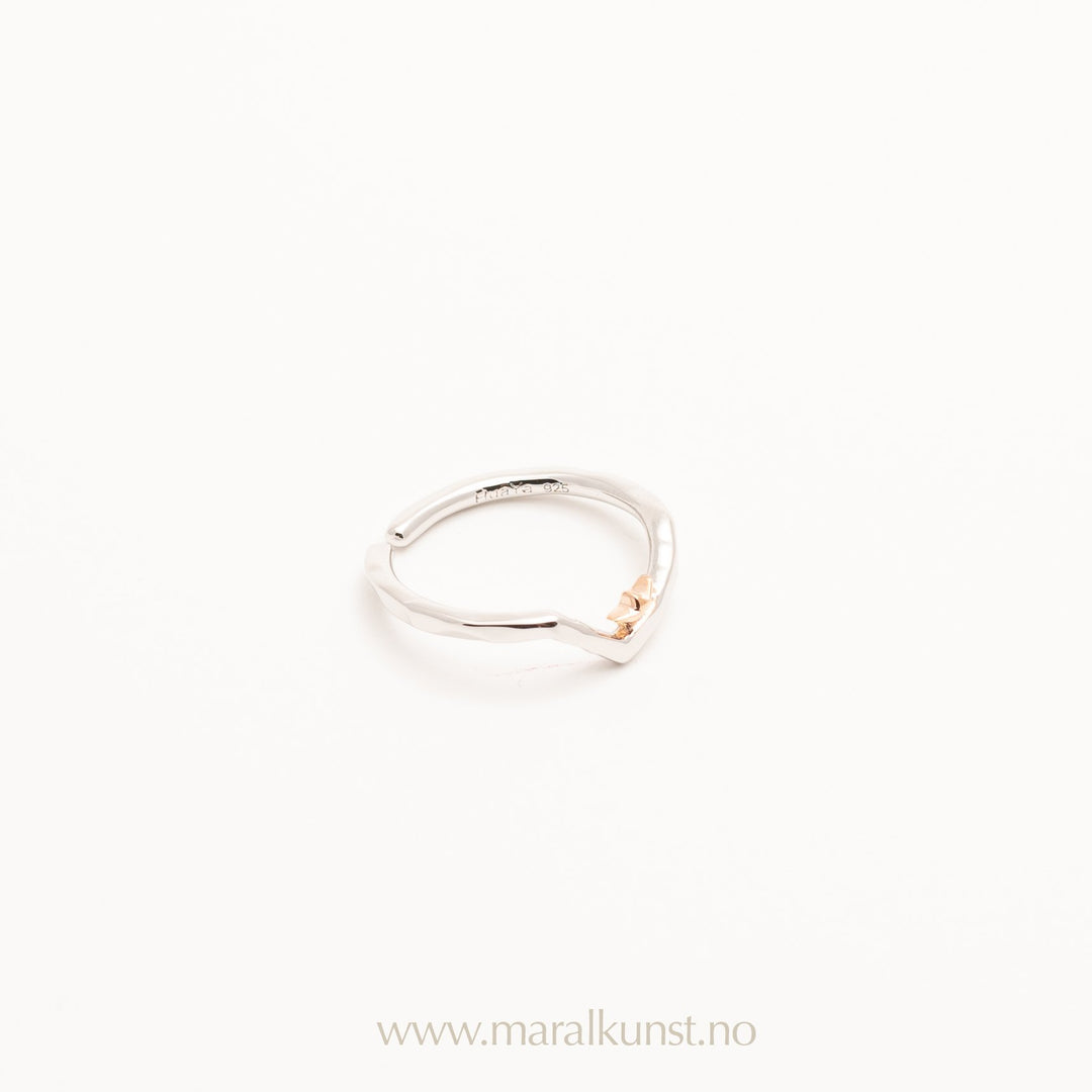 Silver Origami Boat V Shape Ring - Maral Kunst Jewelry