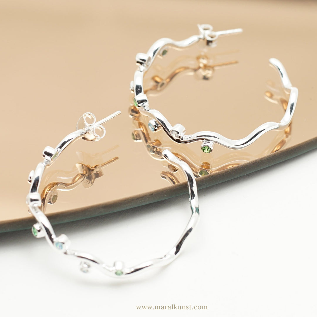 Silver stone earrings - Maral Kunst Jewelry