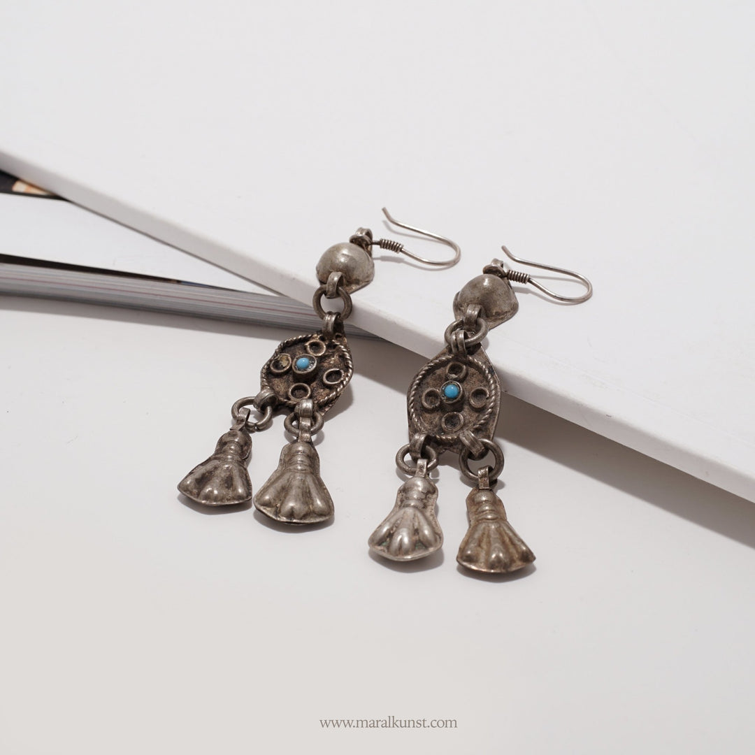 Silver turquoise earrings - Maral Kunst Jewelry