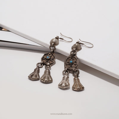 Silver turquoise earrings - Maral Kunst Jewelry