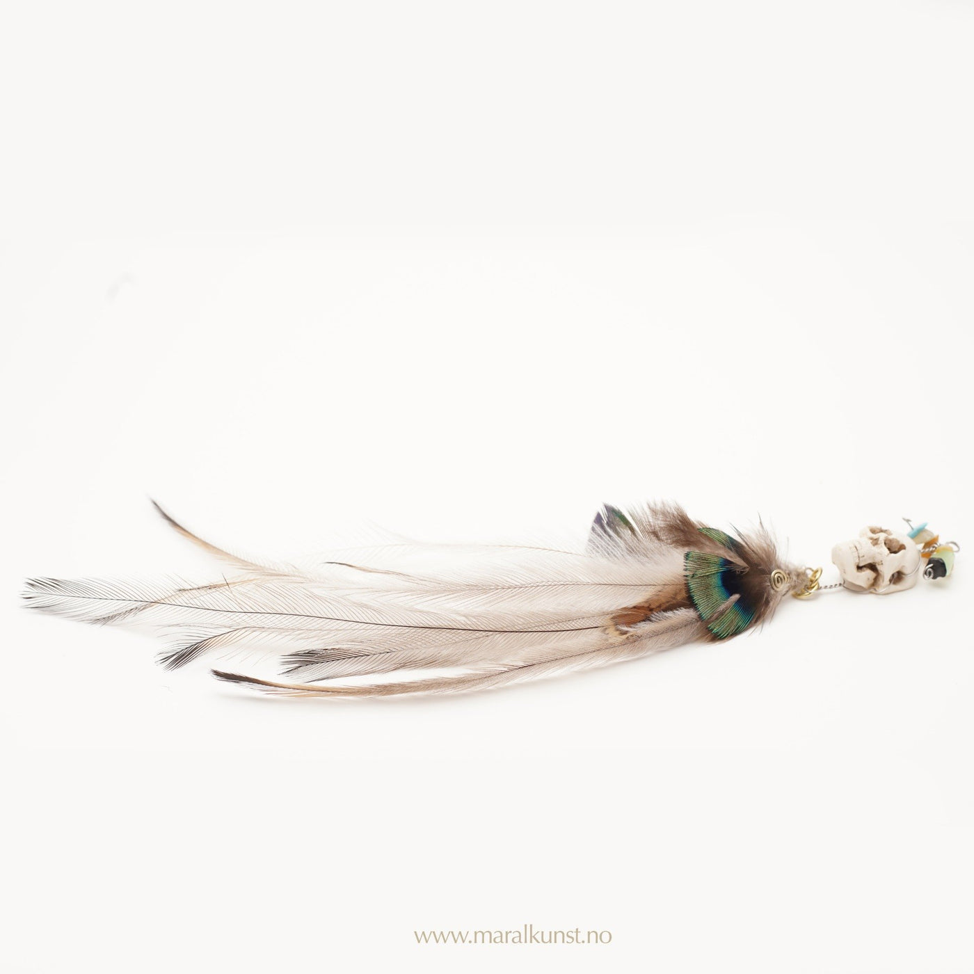 Dainty Handmade Skull Feather Earrings - Maral Kunst Jewelry