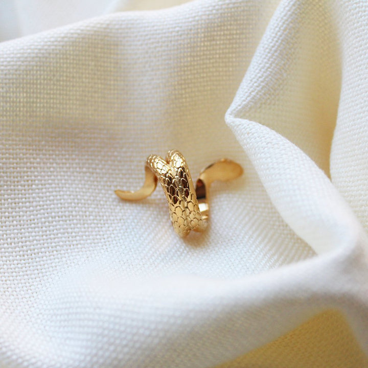 Snake Great Gold Plated Ring - Maral Kunst Jewelry