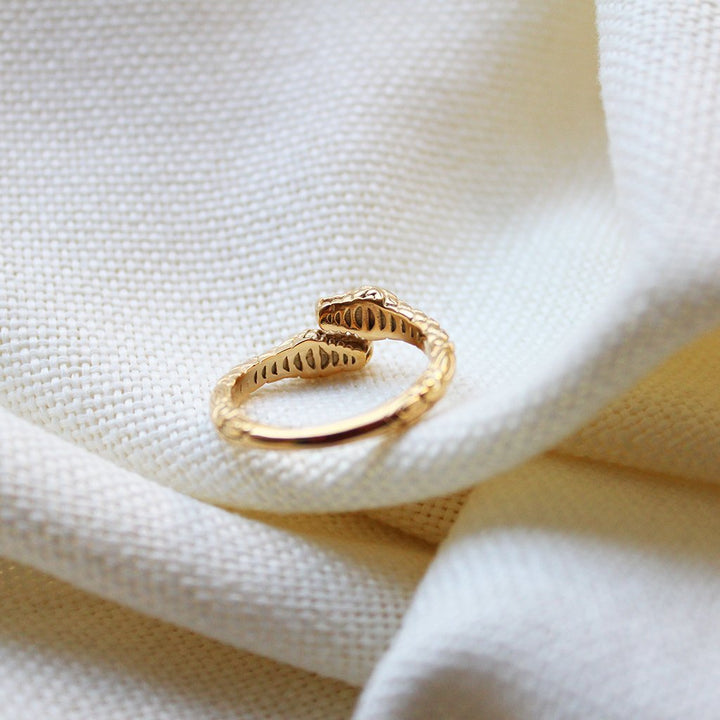 Two Headed Snake Ring in Gold - Maral Kunst Jewelry