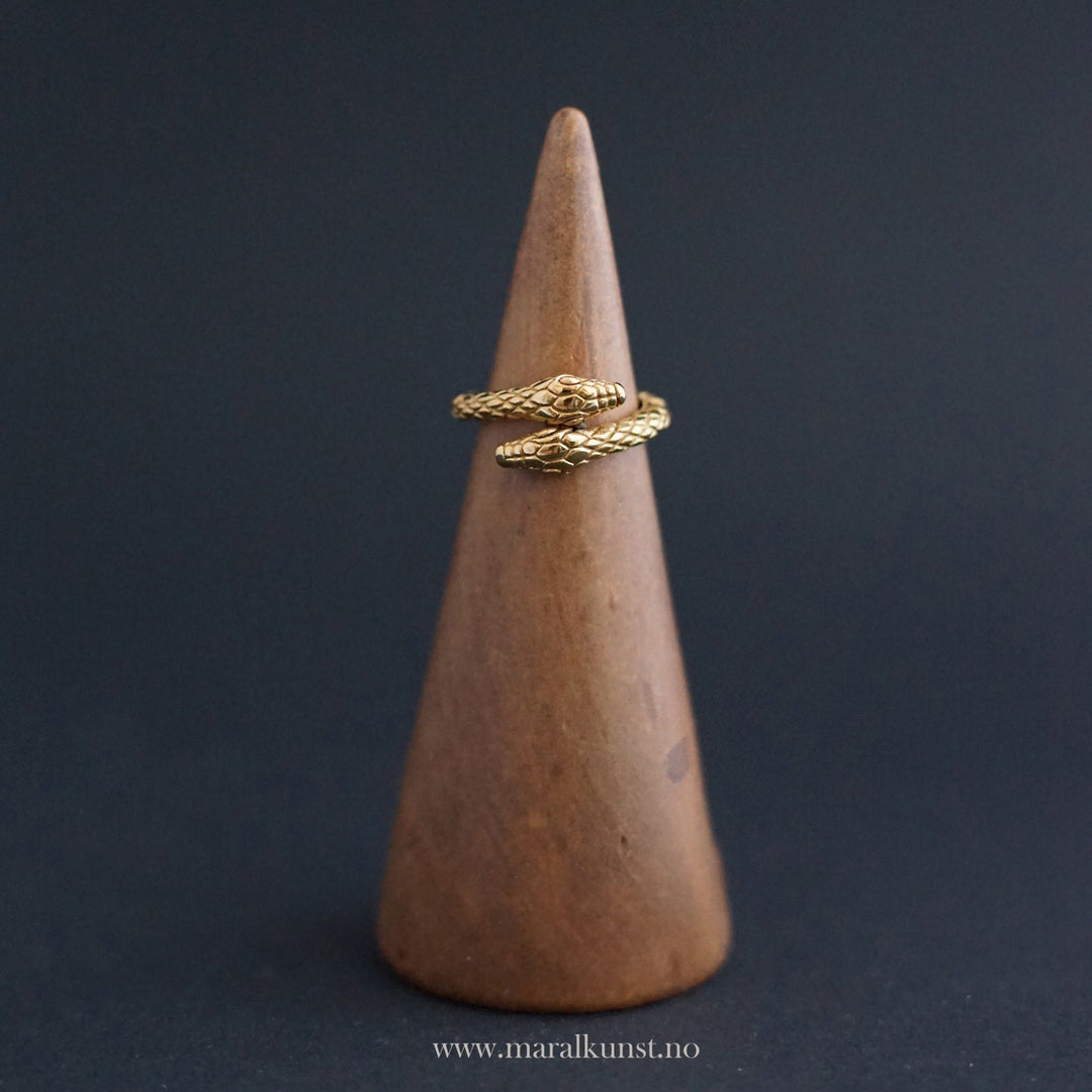 Two Headed Snake Ring in Gold - Maral Kunst Jewelry