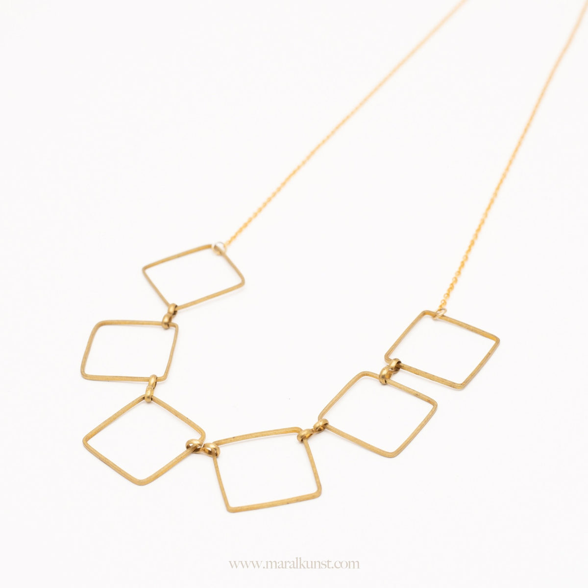 Maral design geometric modern design Square brass & steel necklace ...