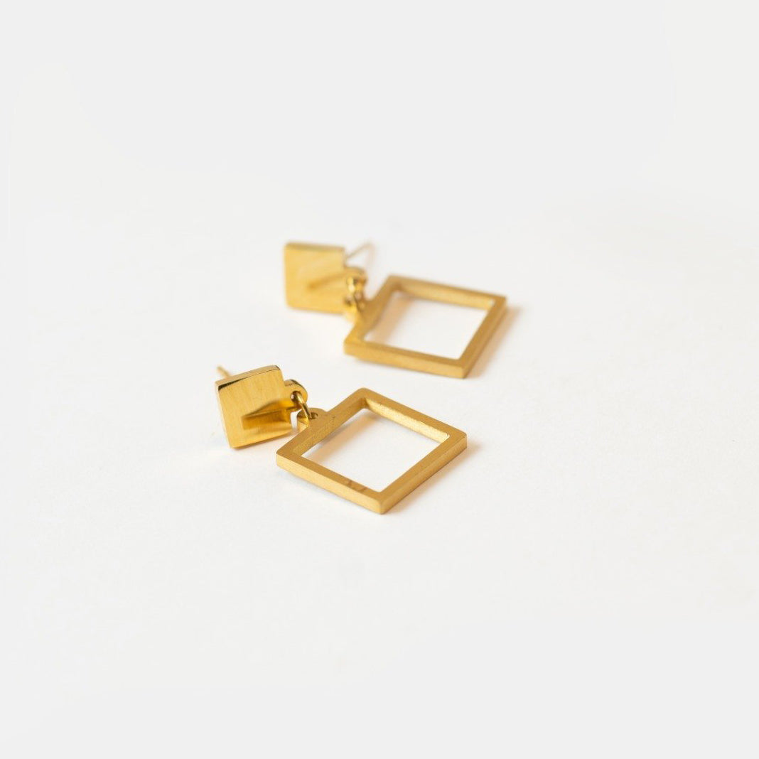 Geometric Square Earrings