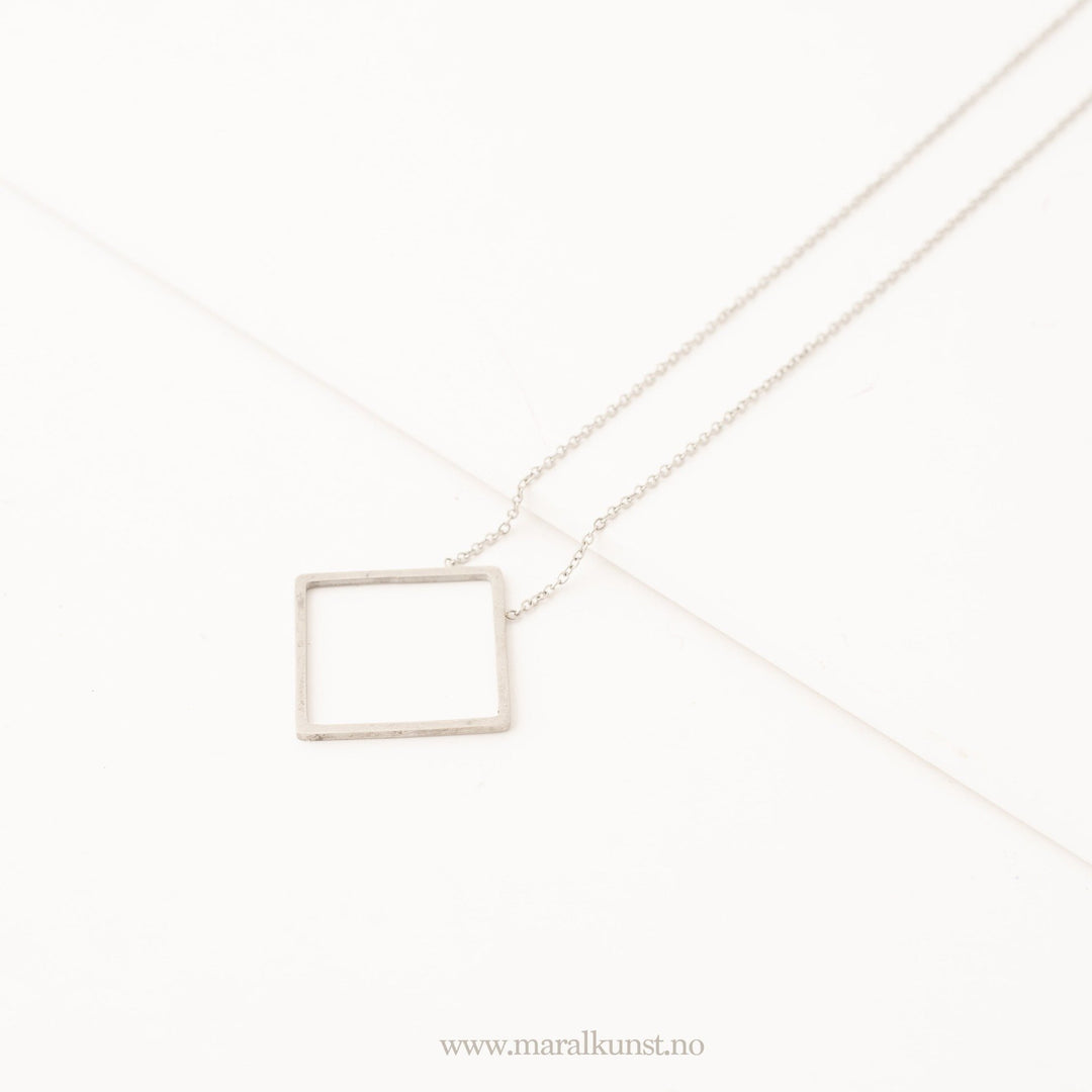 Stainless Steel Square Necklace - Maral Kunst Jewelry