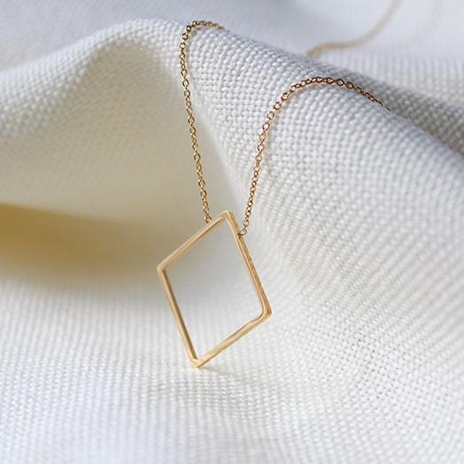 Golden Square Necklace - Maral Kunst Jewelry
