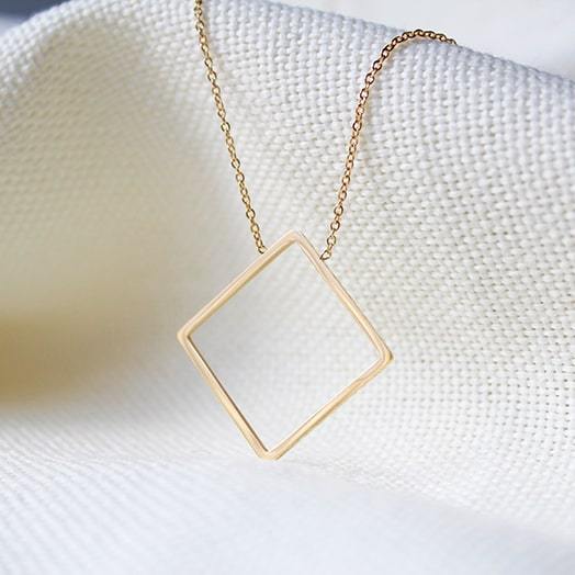 Golden Square Necklace - Maral Kunst Jewelry