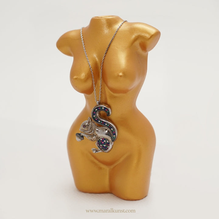 Squirrel Silver Necklace - Maral Kunst Jewelry