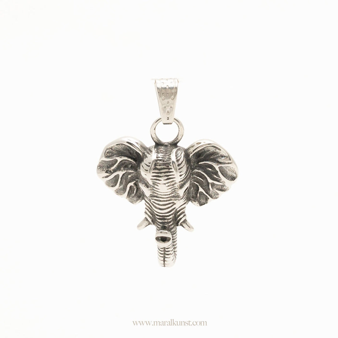 White Elephant Head Pendant - Maral Kunst Jewelry
