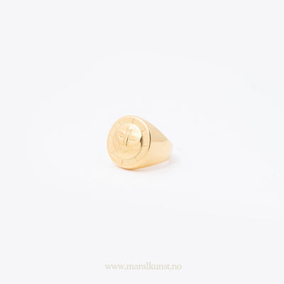 Rising Sun Face Signet Ring - Maral Kunst Jewelry