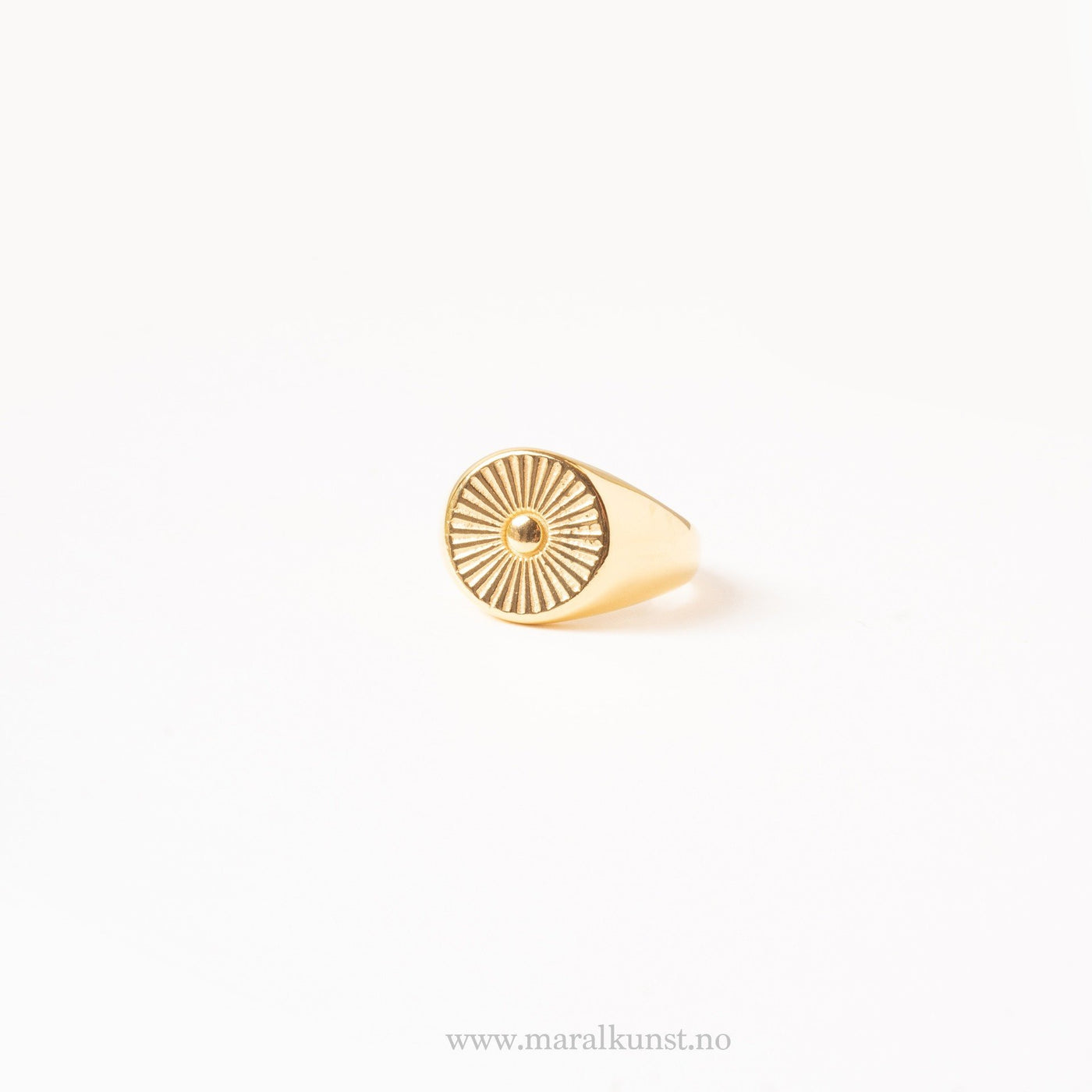 Gold Plated Sun Signet Ring - Maral Kunst Jewelry