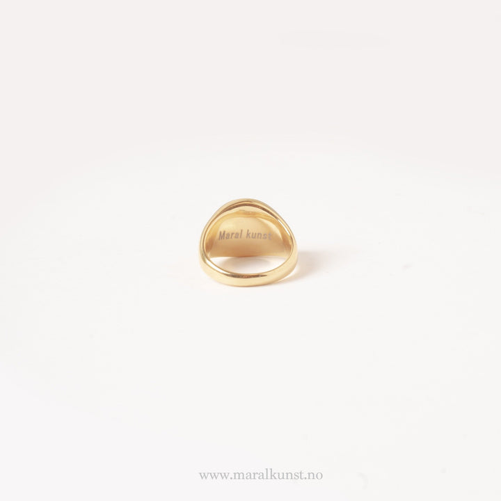 Gold Plated Sun Signet Ring - Maral Kunst Jewelry