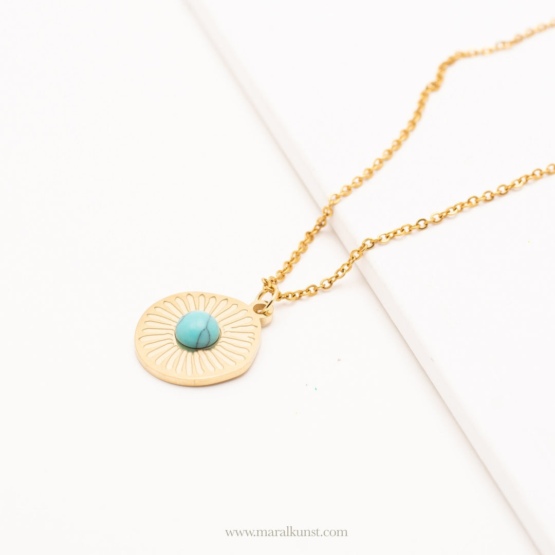 Sun Beam Turquoise Necklace - Maral Kunst Jewelry