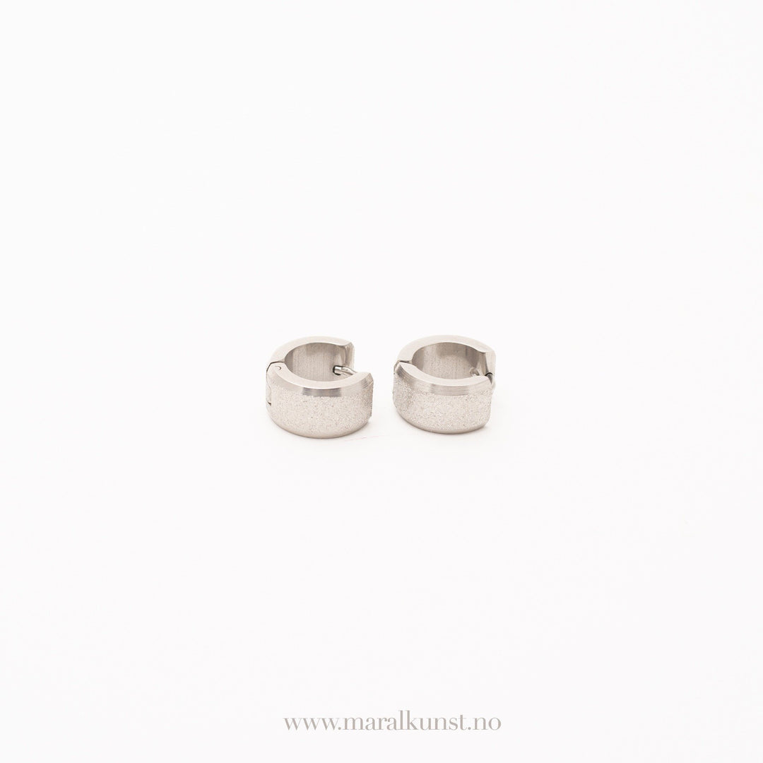 Thick Hoop Steel Earrings - Maral Kunst Jewelry