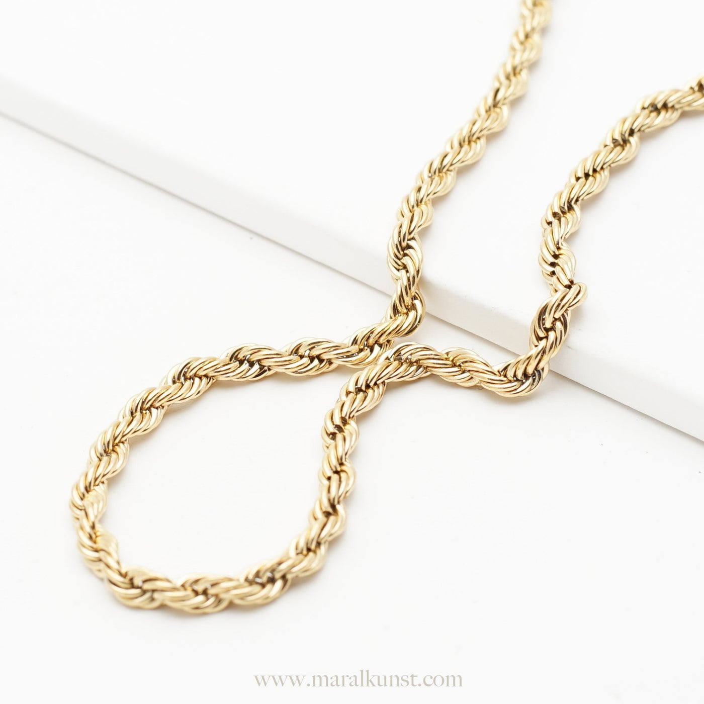 Twisted Rope Chain Necklace in Gold - Maral Kunst Jewelry