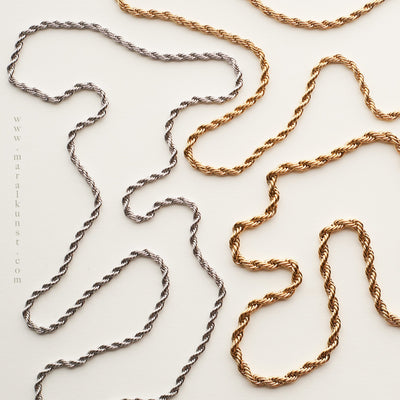 Twisted Rope Chain Necklace in Gold - Maral Kunst Jewelry