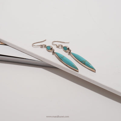 Turquoise silver earrings - Maral Kunst Jewelry