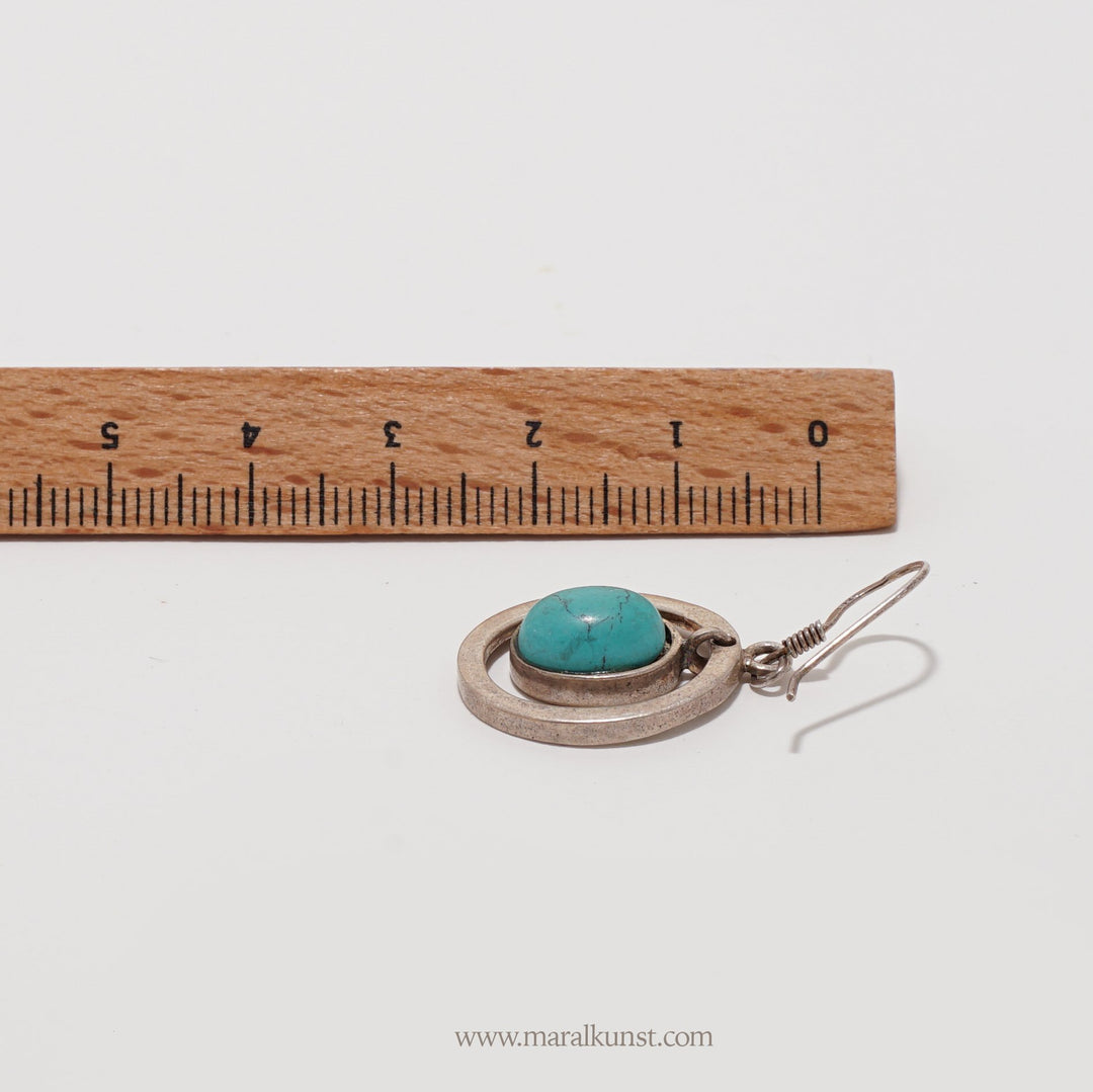 Turquoise silver earrings - Maral Kunst Jewelry