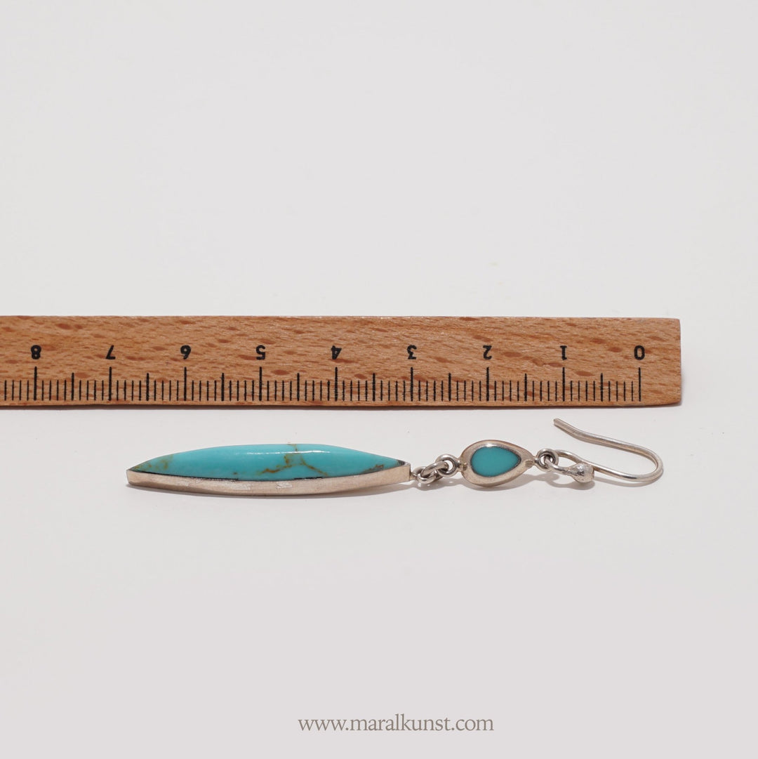 Turquoise silver earrings - Maral Kunst Jewelry