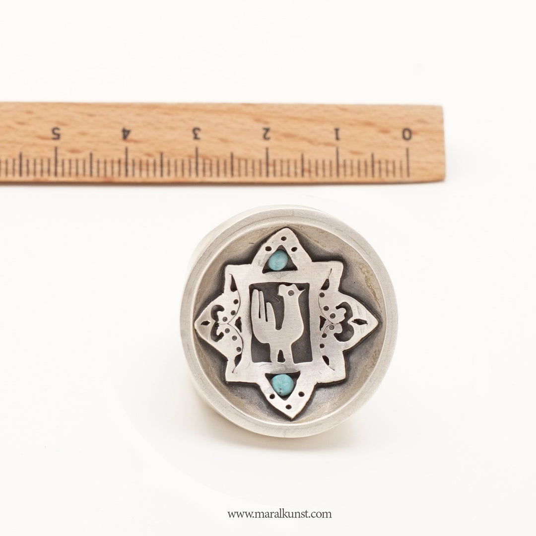 Turquoise silver ring - Maral Kunst Jewelry