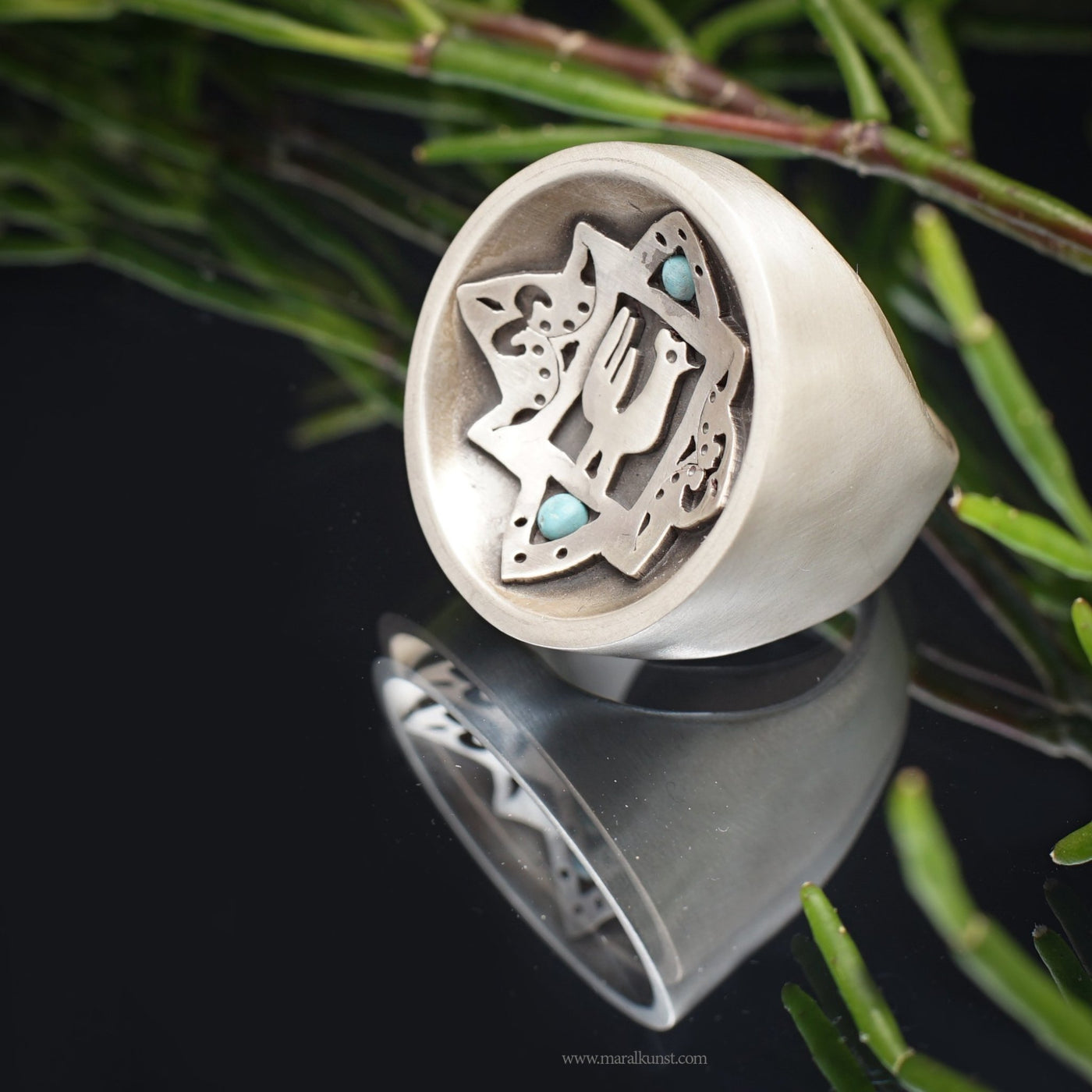 Turquoise silver ring - Maral Kunst Jewelry
