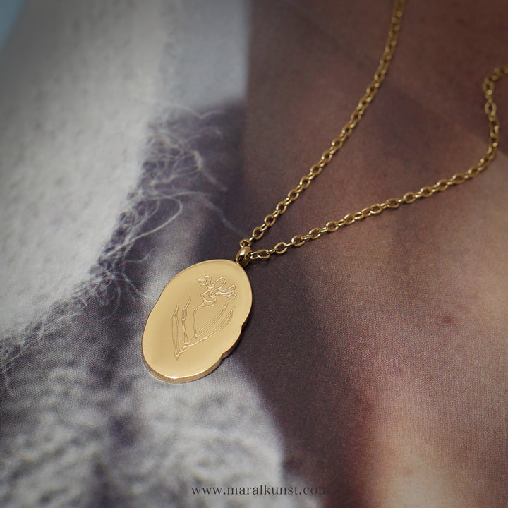 February Iris Birth Flower Necklace - Maral Kunst Jewelry