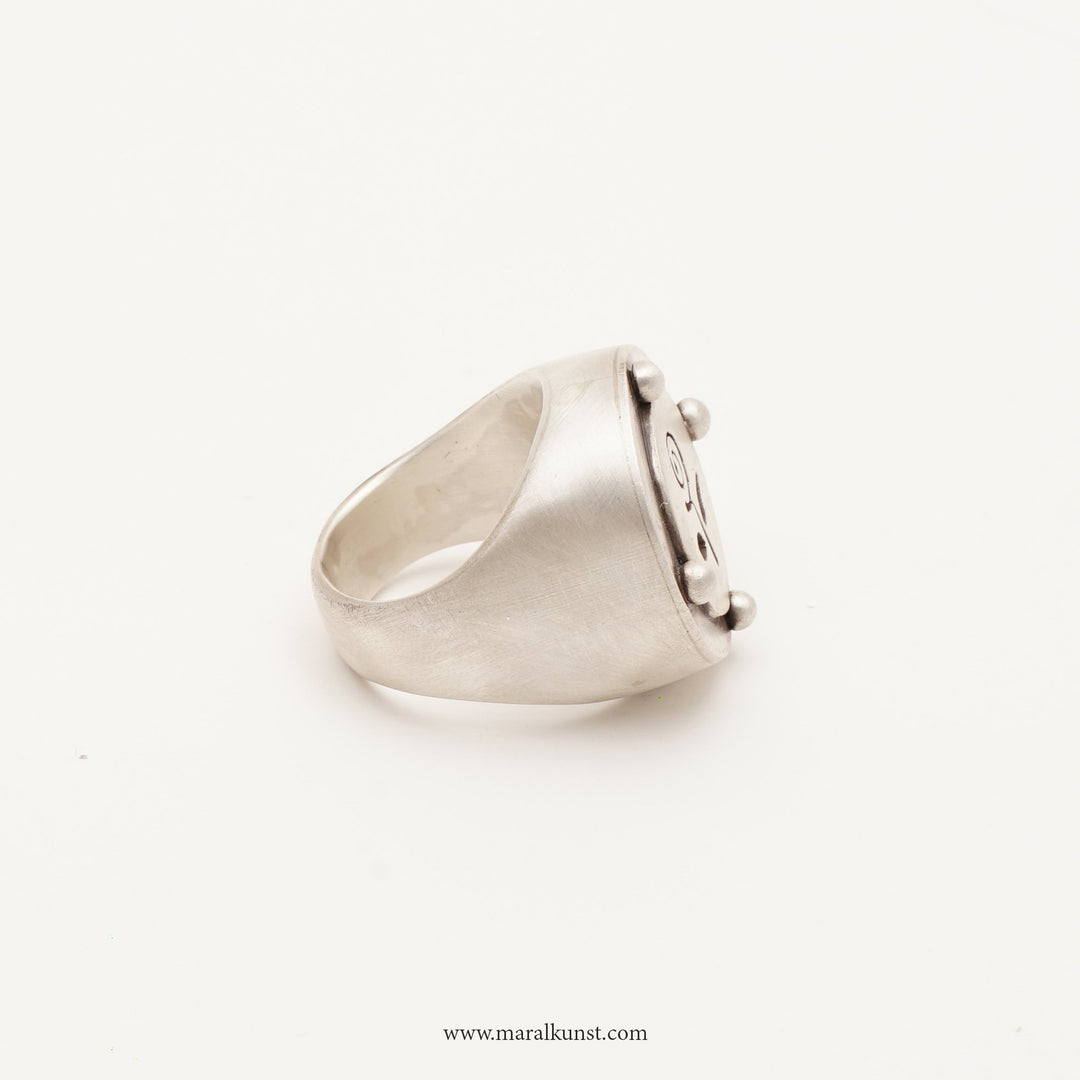 Unique Iranian Flower Silver Ring - Maral Kunst Jewelry