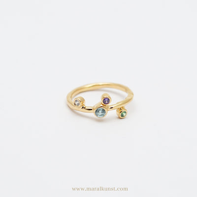 Minimalist Crystal Stack Ring in Gold - Maral Kunst Jewelry