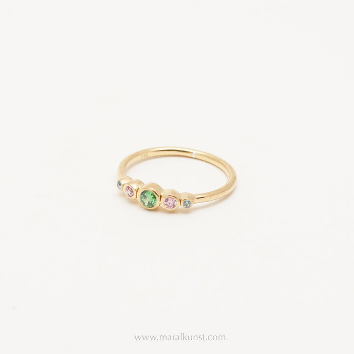 Zirkonia Gold-plated silver Ring - Maral Kunst Jewelry