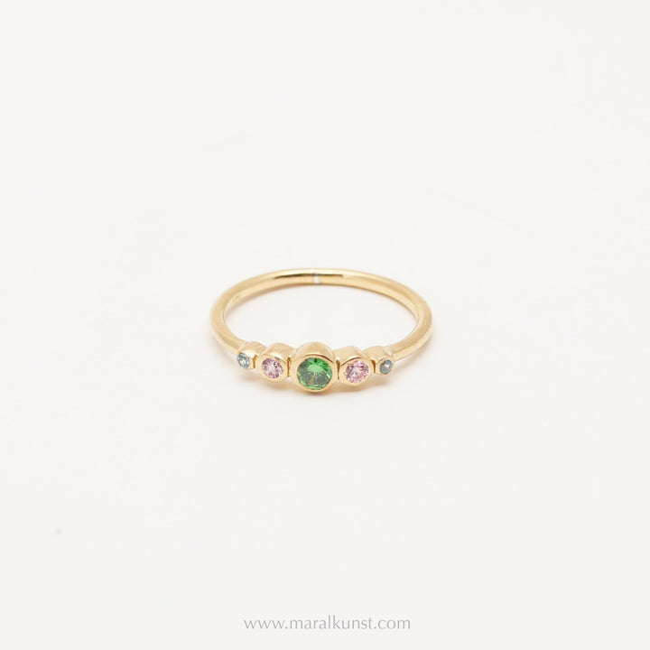 Zirkonia Gold-plated silver Ring - Maral Kunst Jewelry