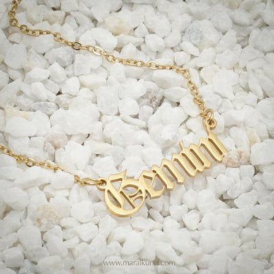 Gemini Calligraphy Zodiac Necklace - Maral Kunst Jewelry